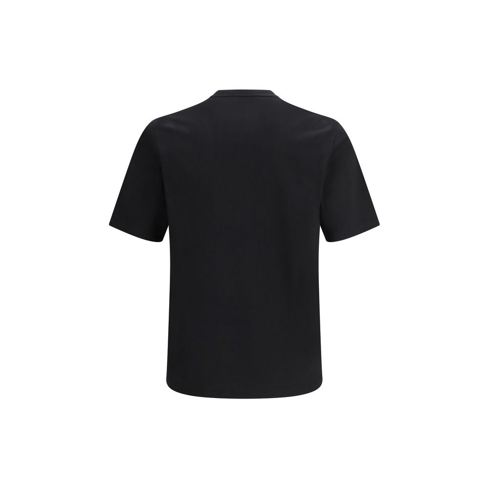 Saint Laurent Black Cotton T-Shirt with Embroidered Logo