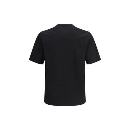 Saint Laurent Black Cotton T-Shirt with Embroidered Logo