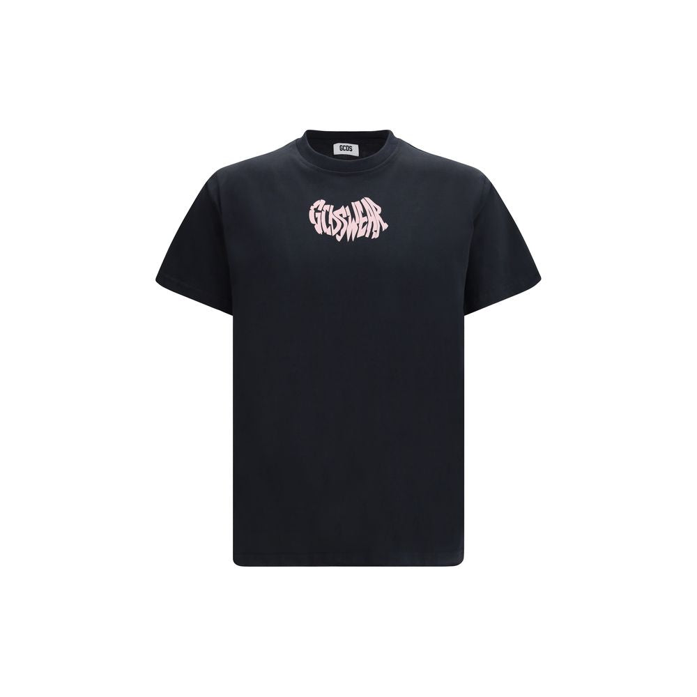 GCDS Gray Cotton T-Shirt with Graphic Print