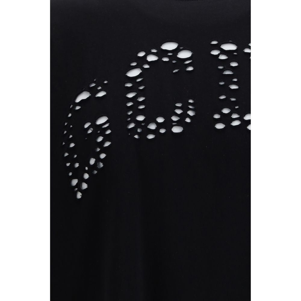 GCDS Black Cotton Oversize Sports T-Shirt