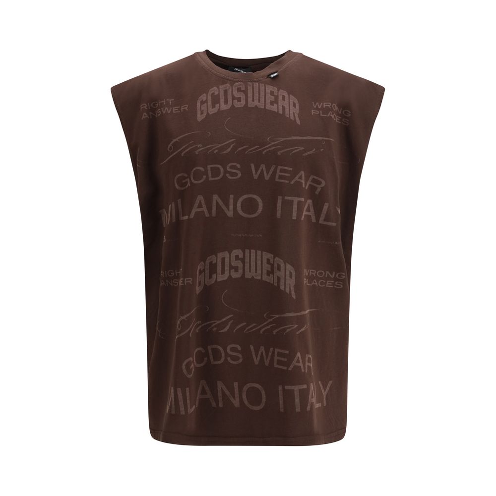 GCDS Brown Cotton T-Shirt - History Collection