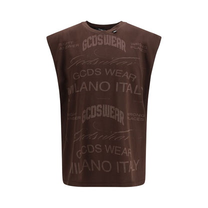 GCDS Brown Cotton T-Shirt - History Collection
