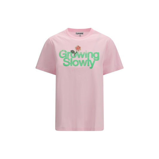 Ganni Growing Slowly Multicolor Cotton T-Shirt