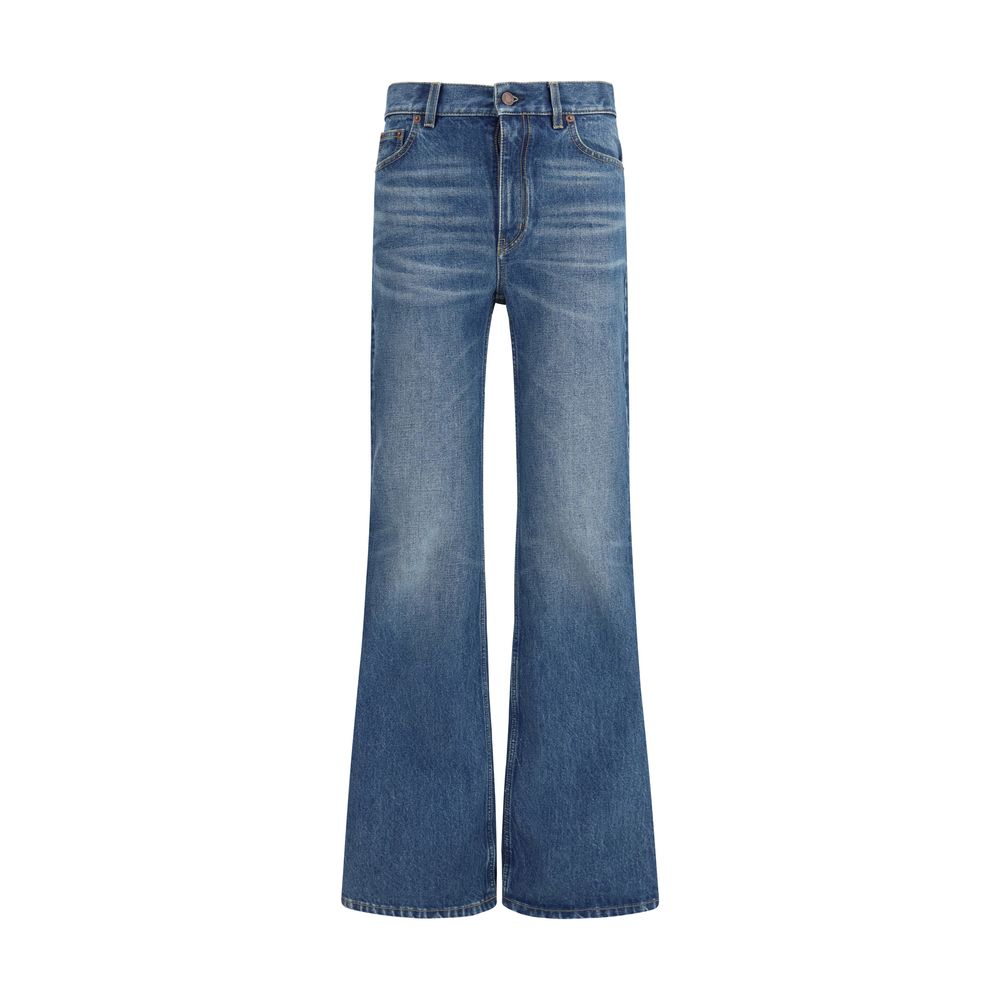 Chloé Blue Cotton Flared Jeans - Effortless Elegance with Retro Charm