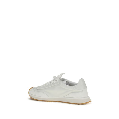 Dolce & Gabbana White Calf Leather Bos Taurus Athletic Sneakers