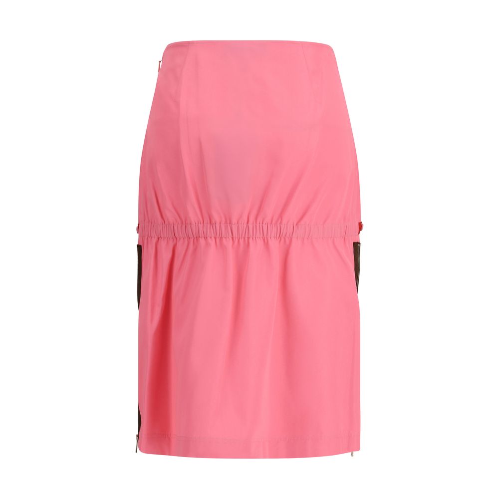 Fendi Pink Midi Skirt with Zip Detailing