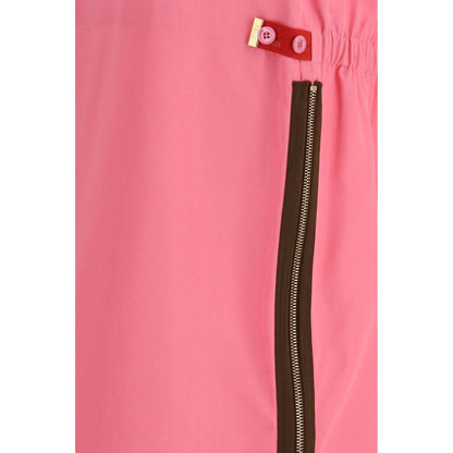 Fendi Pink Midi Skirt with Zip Detailing