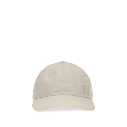 Fendi Beige Nylon Baseball Cap