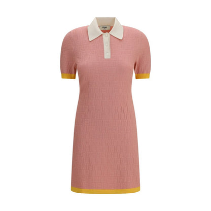 Fendi Cotton Silk Blend Mini Polo Dress