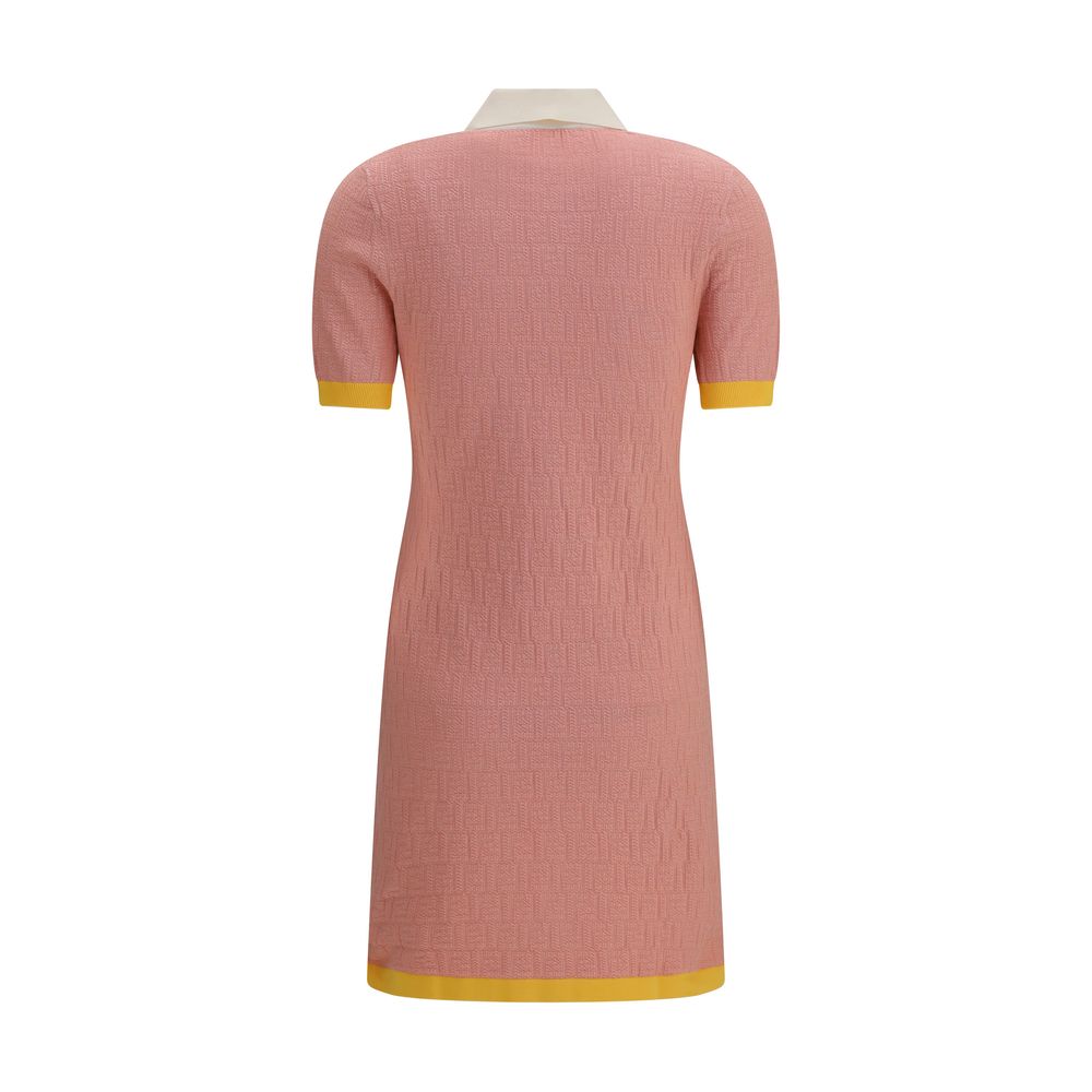 Fendi Cotton Silk Blend Mini Polo Dress