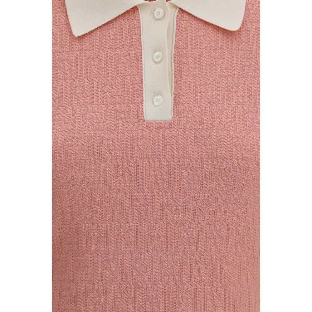 Fendi Cotton Silk Blend Mini Polo Dress