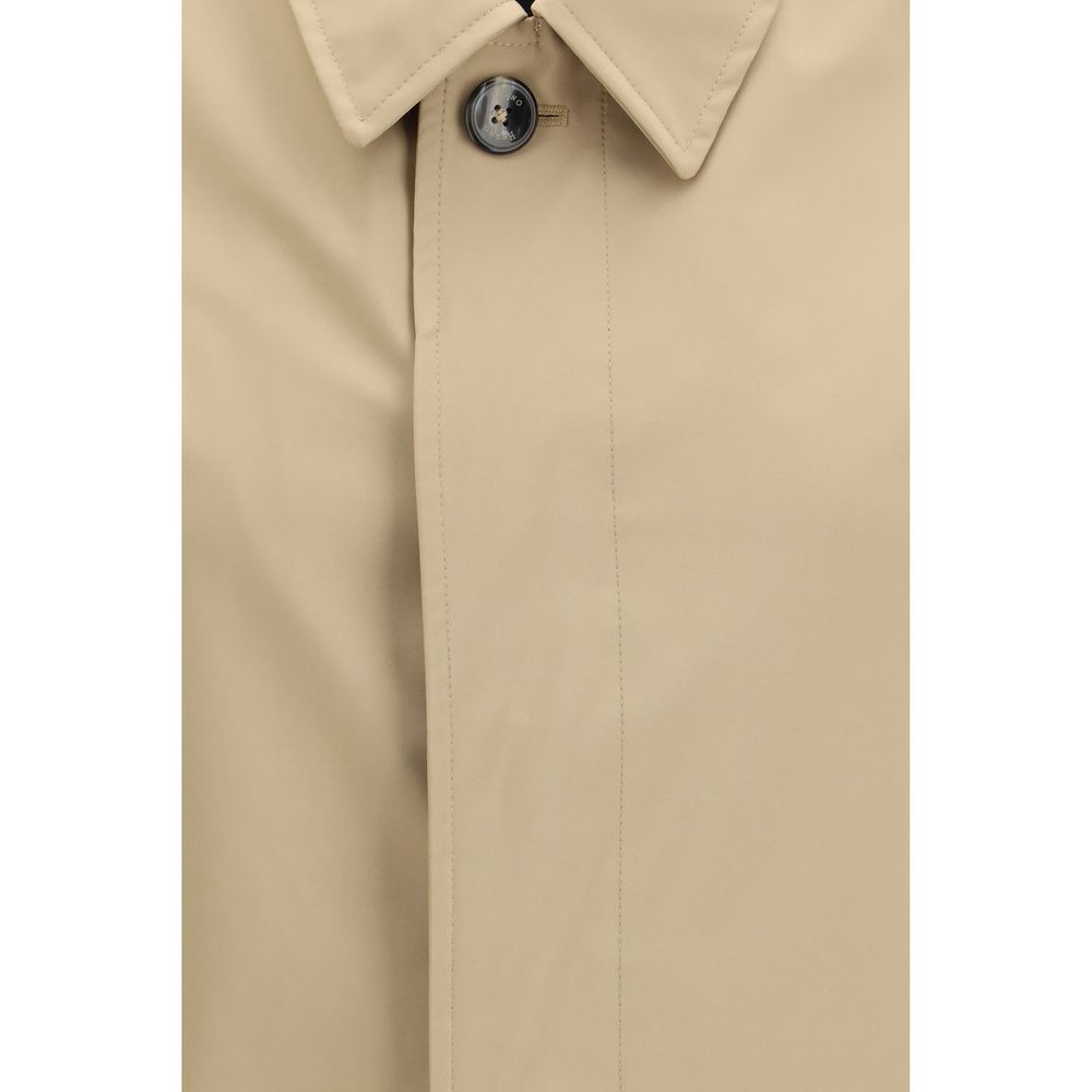 Herno Beige Polyester Trench Coat - Timeless Elegance