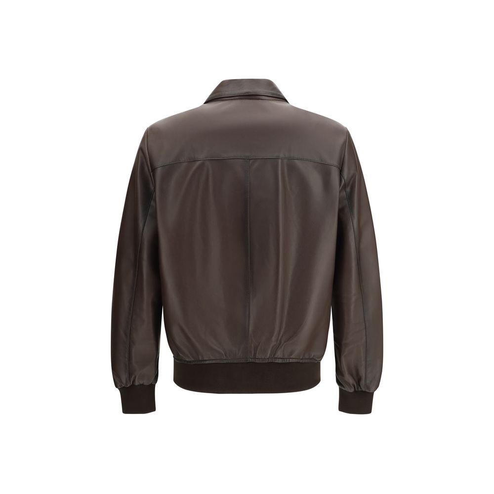 D'amico Brown Lamb Ovis Aries Aries Bomber Jacket