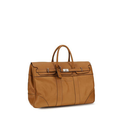 Brunello Cucinelli Brown Calf Leather Travel Bag
