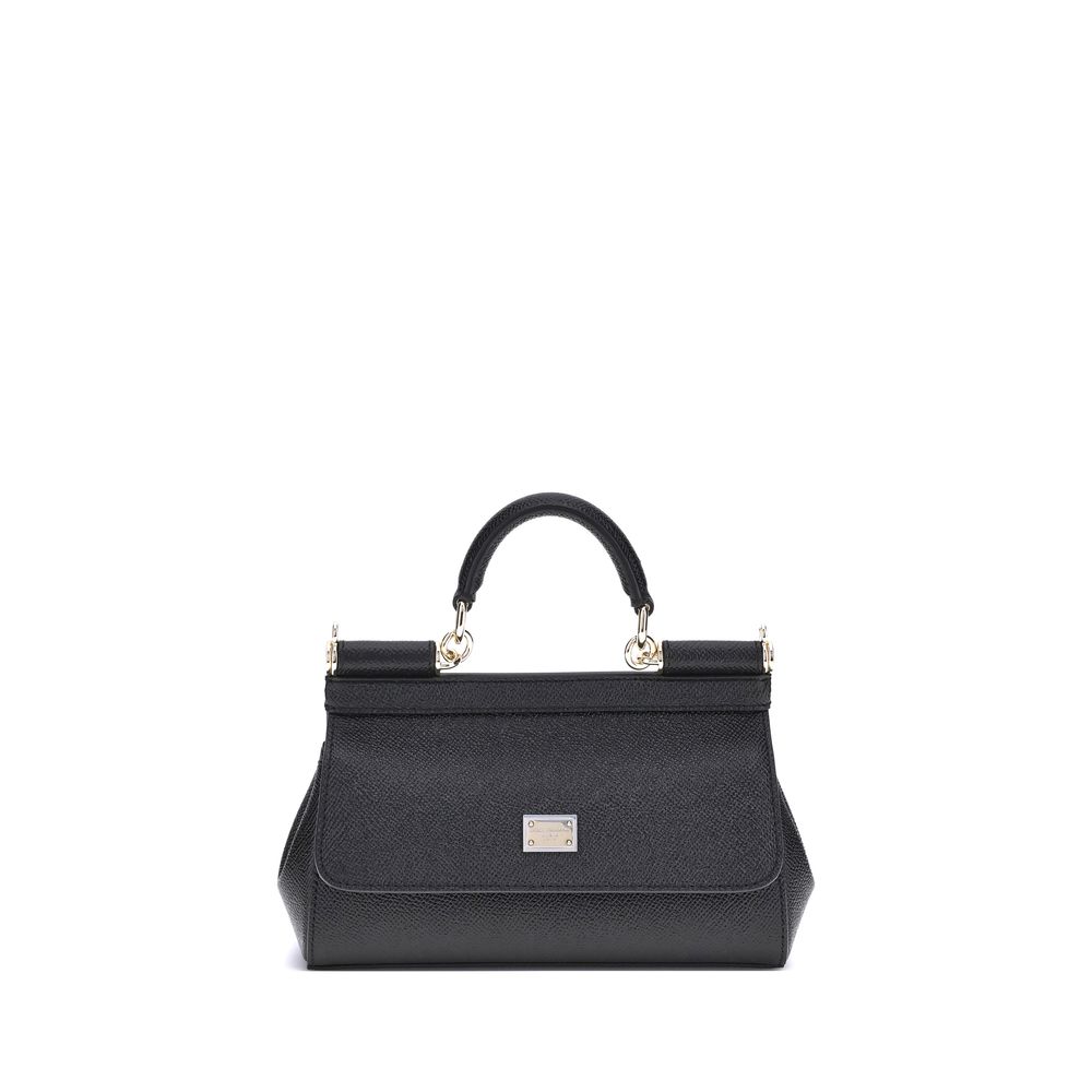 Dolce & Gabbana Black Calf Leather Bos Taurus Shoulder Bag
