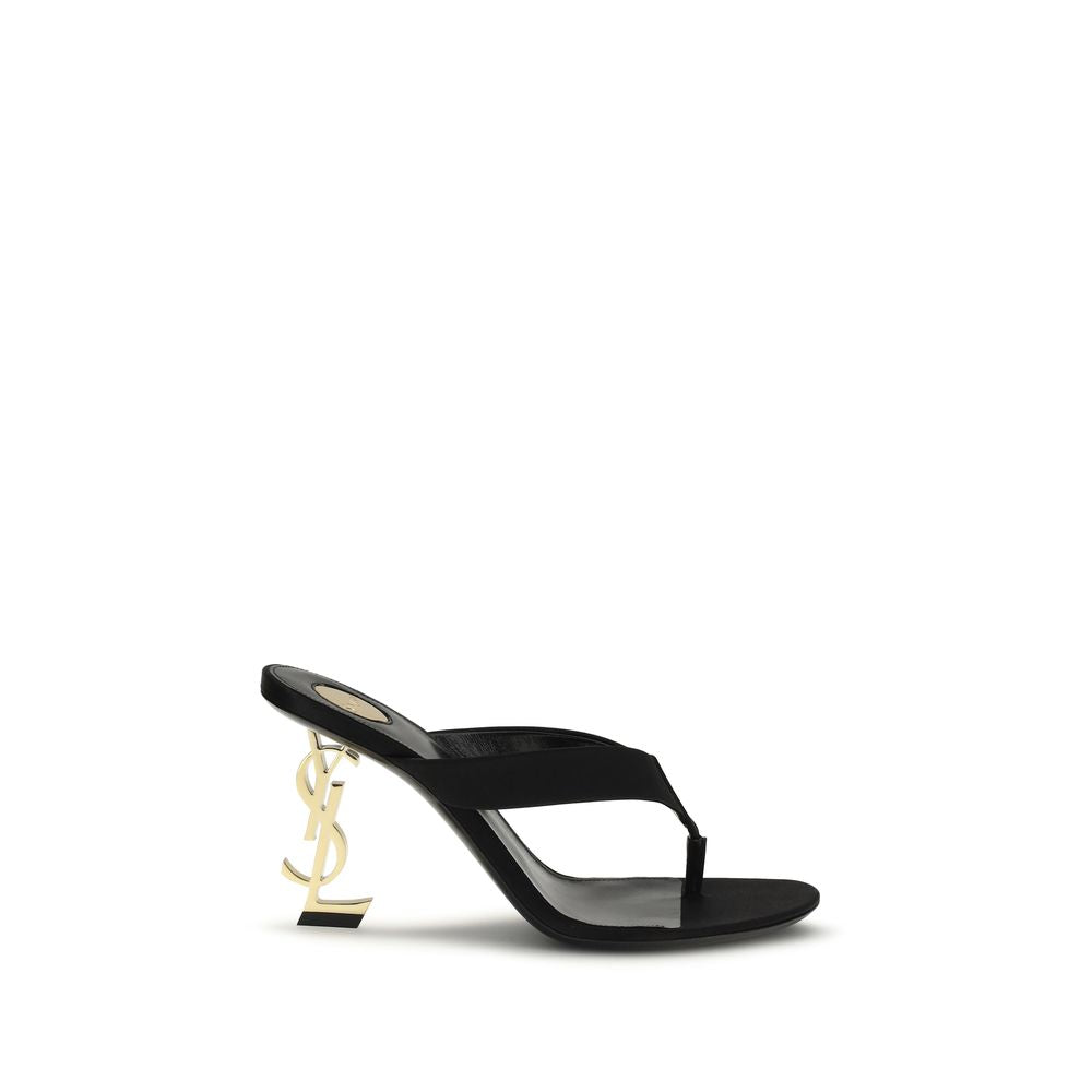 Saint Laurent Opyum Black Silk Sandals