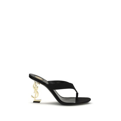 Saint Laurent Opyum Black Silk Sandals