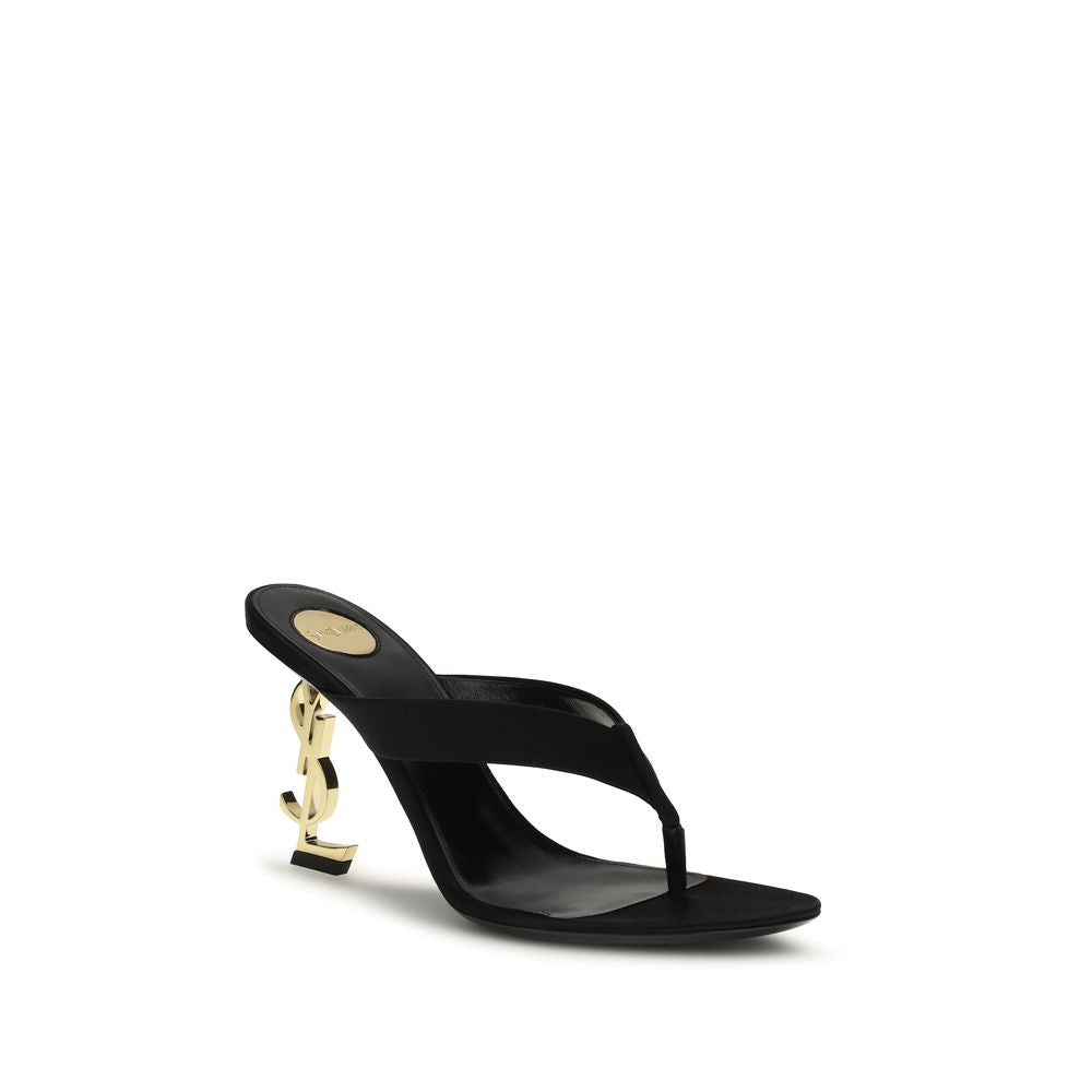 Saint Laurent Opyum Black Silk Sandals