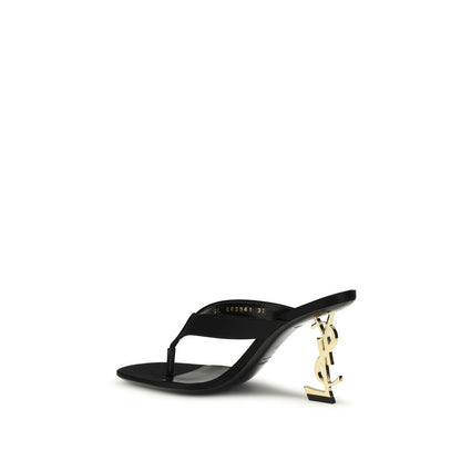 Saint Laurent Opyum Black Silk Sandals
