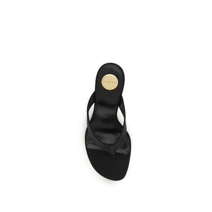 Saint Laurent Opyum Black Silk Sandals