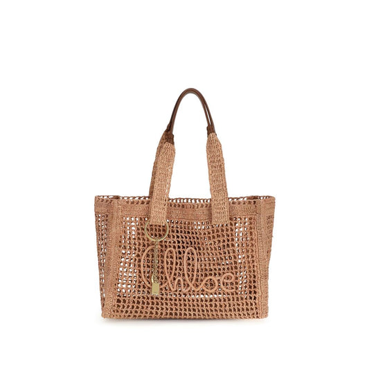 Chloé Beige Raffia Shoulder Bag - East-West Summer Banana Tote