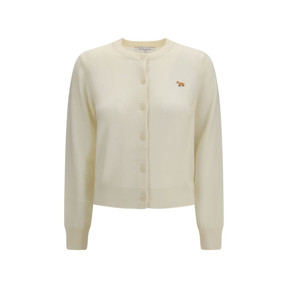 Maison Kitsuné Baby Fox Cardigan in Beige Cotton