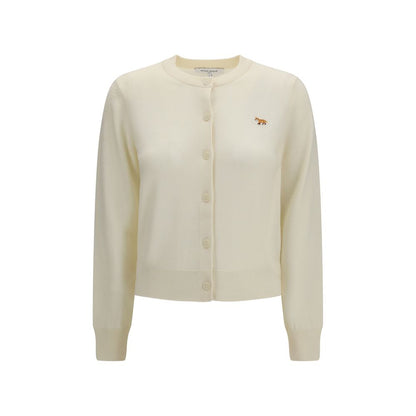 Maison Kitsuné Baby Fox Cardigan in Beige Cotton