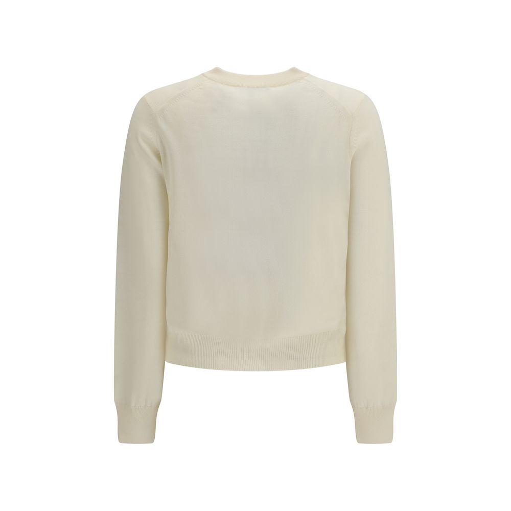 Maison Kitsuné Baby Fox Cardigan in Beige Cotton