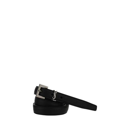 Saint Laurent Black Lamb Ovis Aries Regular Belt