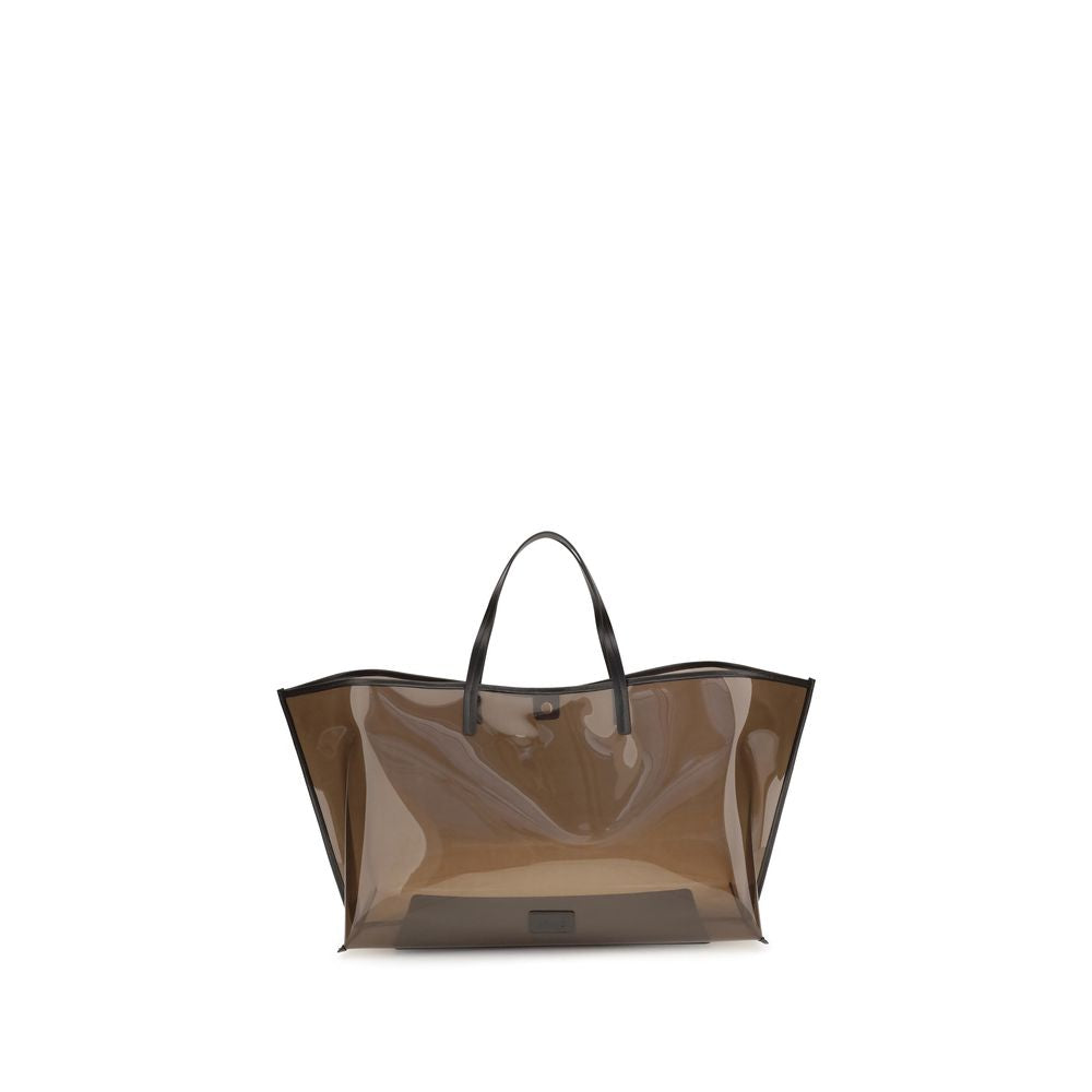 Staud Brown PVC Handbag - Christos Large Tote Bag