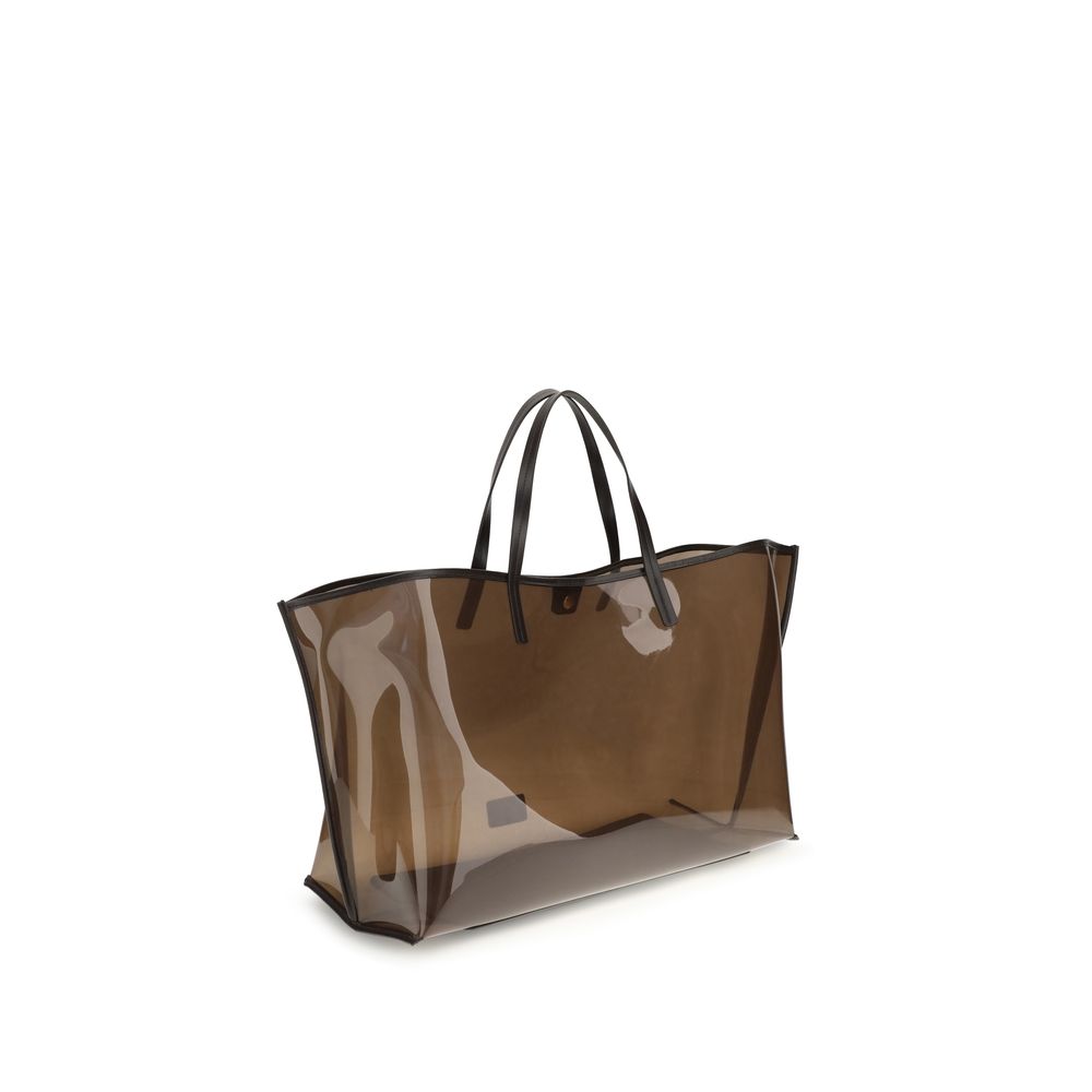 Staud Brown PVC Handbag - Christos Large Tote Bag