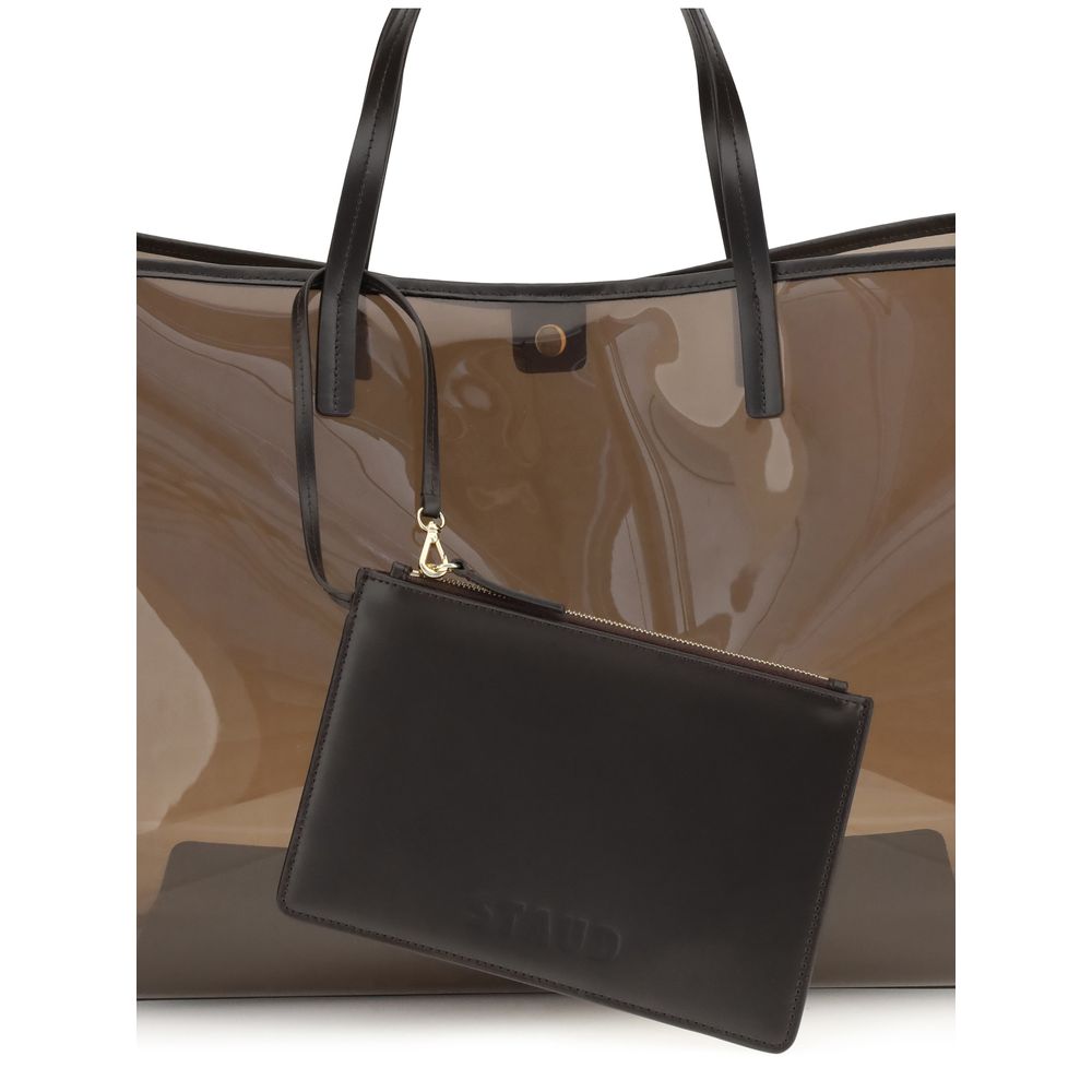 Staud Brown PVC Handbag - Christos Large Tote Bag