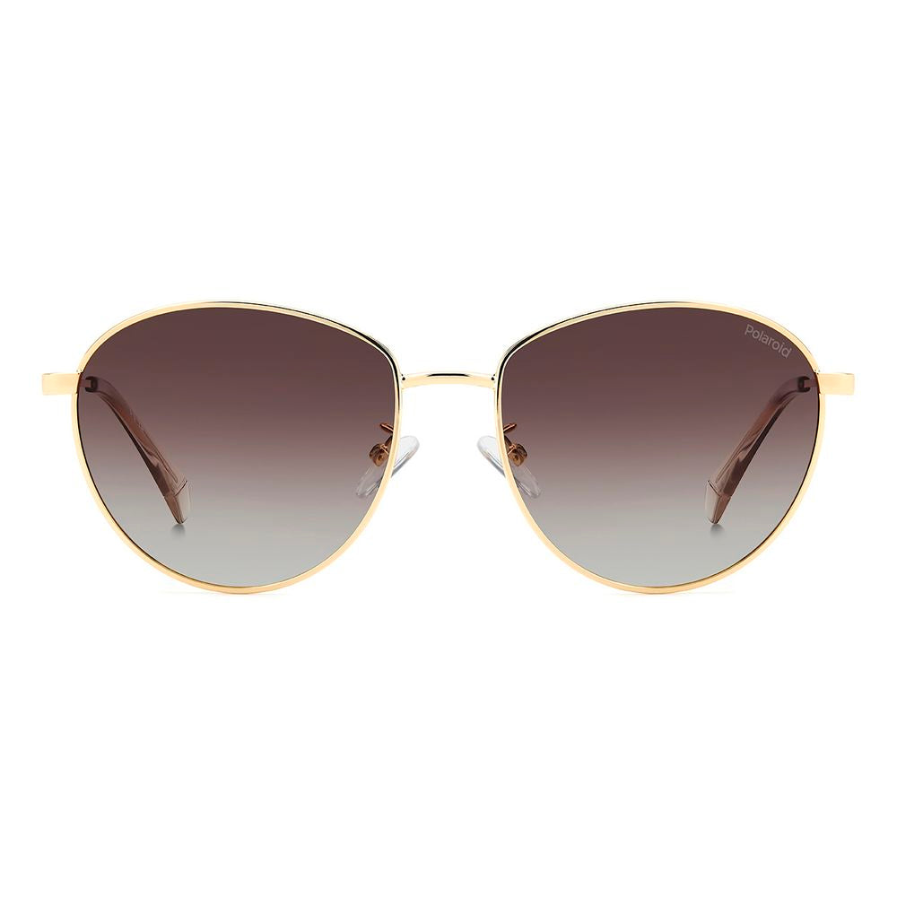 Polaroid Women’s Sunglasses – Gold Full-Rim Frame, Brown Lenses