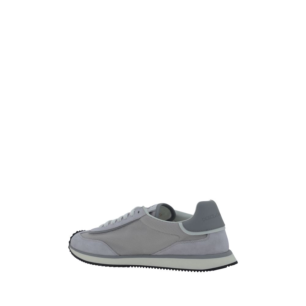 Dolce & Gabbana Gray Fabric Low Top Sneakers