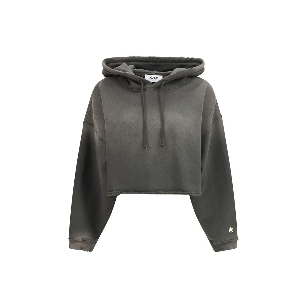 Golden Goose Cropped Grey Cotton Sweatshirt