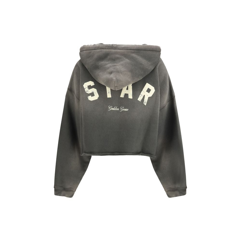 Golden Goose Cropped Grey Cotton Sweatshirt