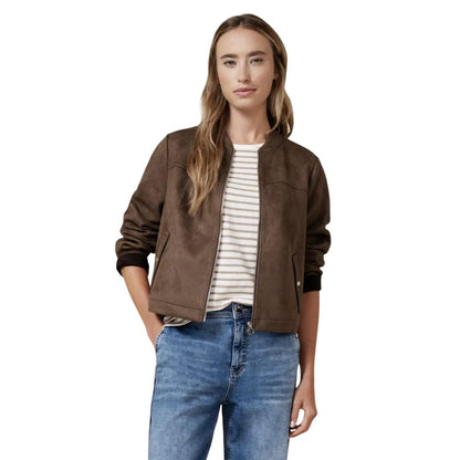 Street One Brown Polyester Bomber Jacket
