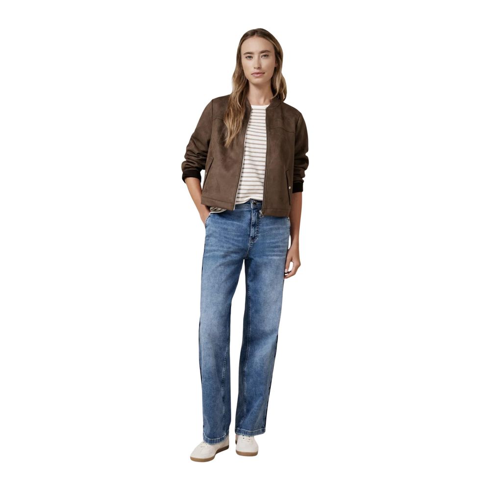 Street One Brown Polyester Bomber Jacket