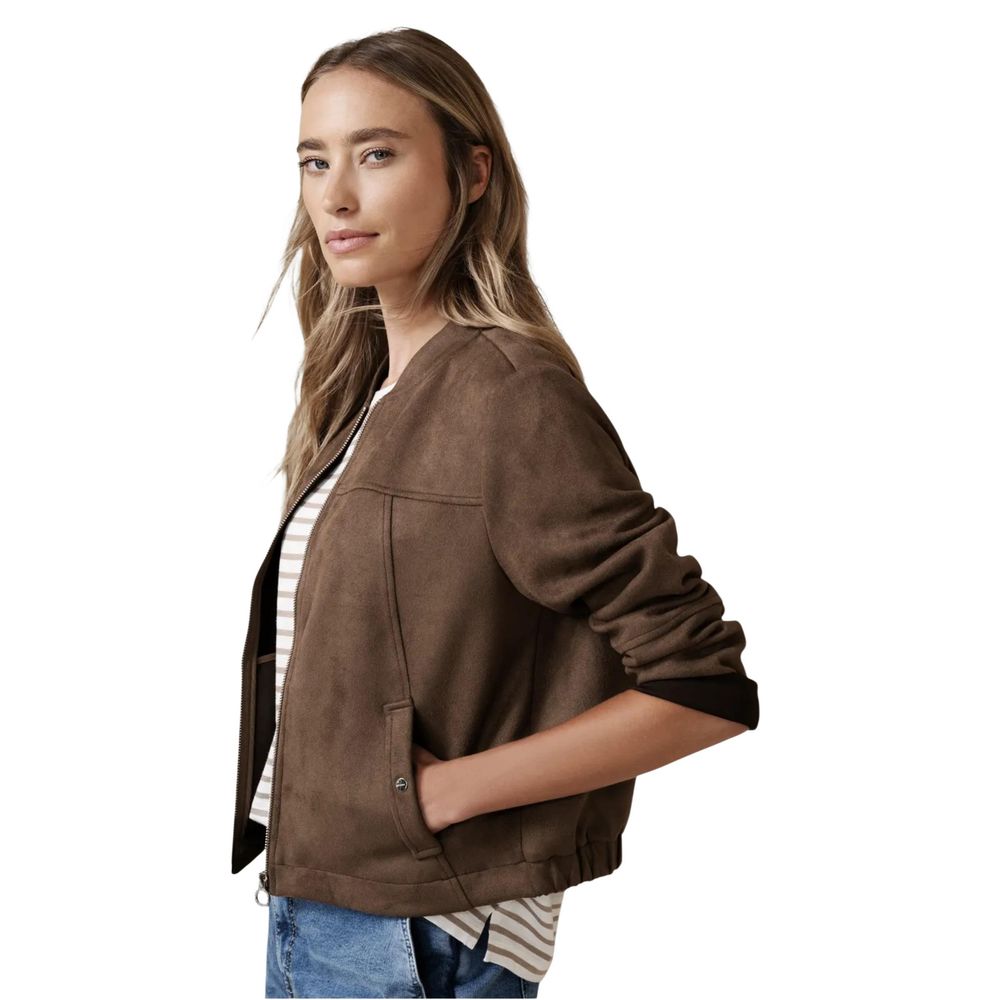 Street One Brown Polyester Bomber Jacket