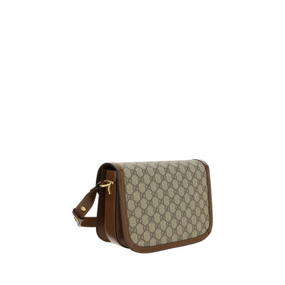 Gucci Beige Horsebit Shoulder Bag