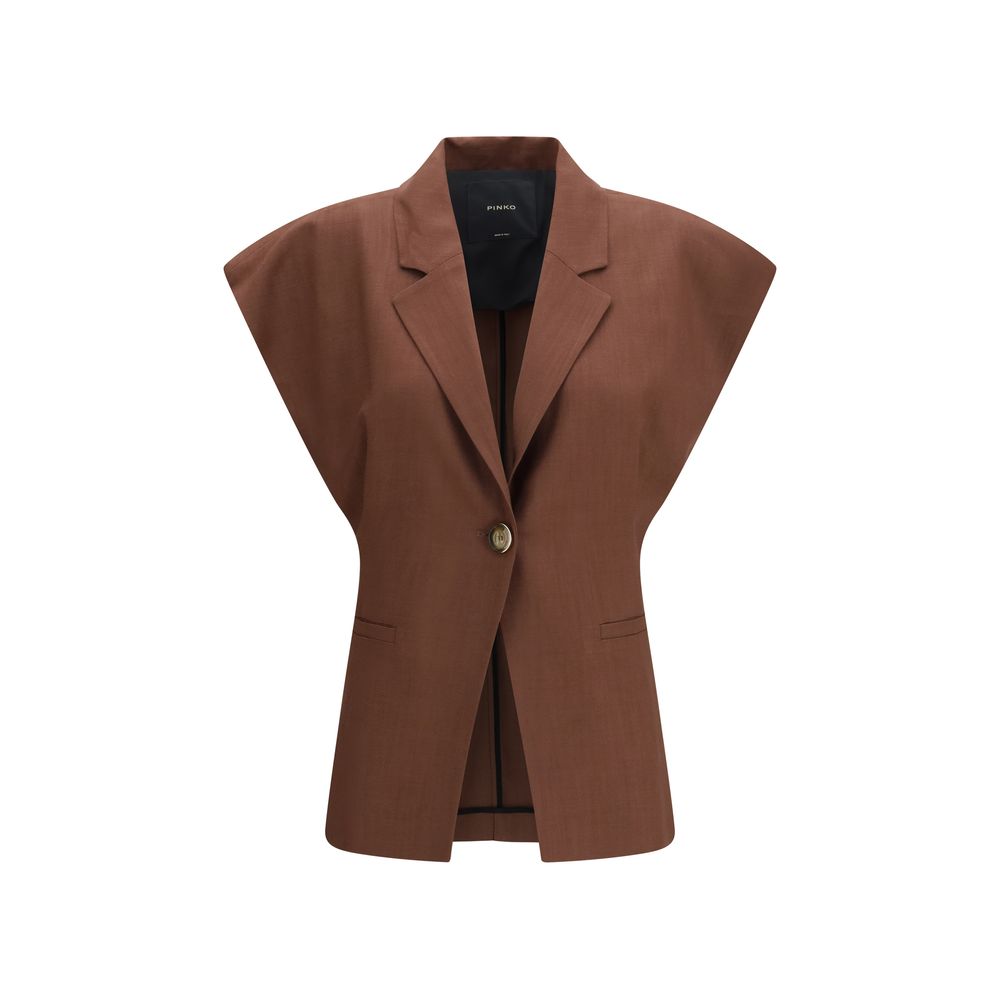 PINKO Brown Viscose Sleeveless Jacket