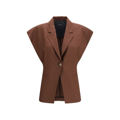 PINKO Brown Viscose Sleeveless Jacket