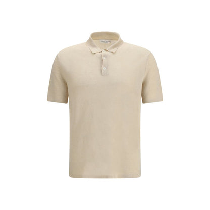 Roberto Collina Beige Linen Polo Shirt - Lightweight Elegance for Summer