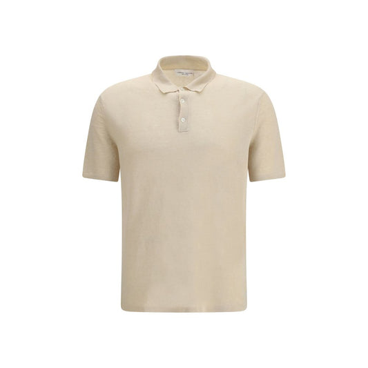 Roberto Collina Beige Linen Polo Shirt - Lightweight Elegance for Summer