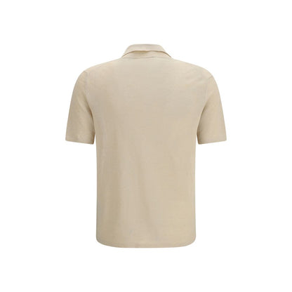 Roberto Collina Beige Linen Polo Shirt - Lightweight Elegance for Summer