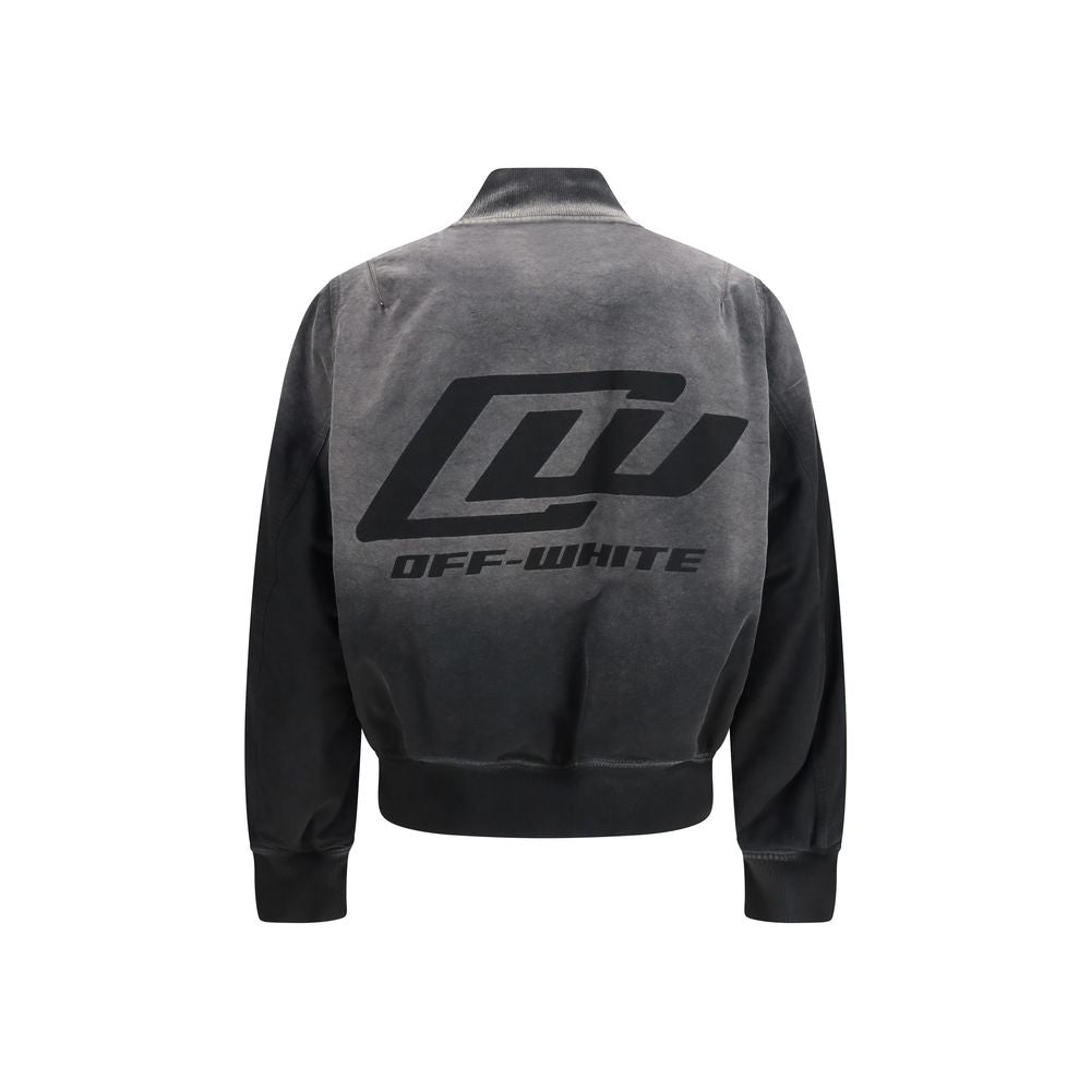 Off-White Washed Denim Bomber Jacket