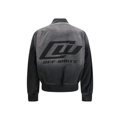 Off-White Washed Denim Bomber Jacket
