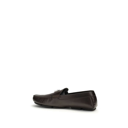 Dolce & Gabbana Brown Calf Leather Bos Taurus Slip-On Loafers