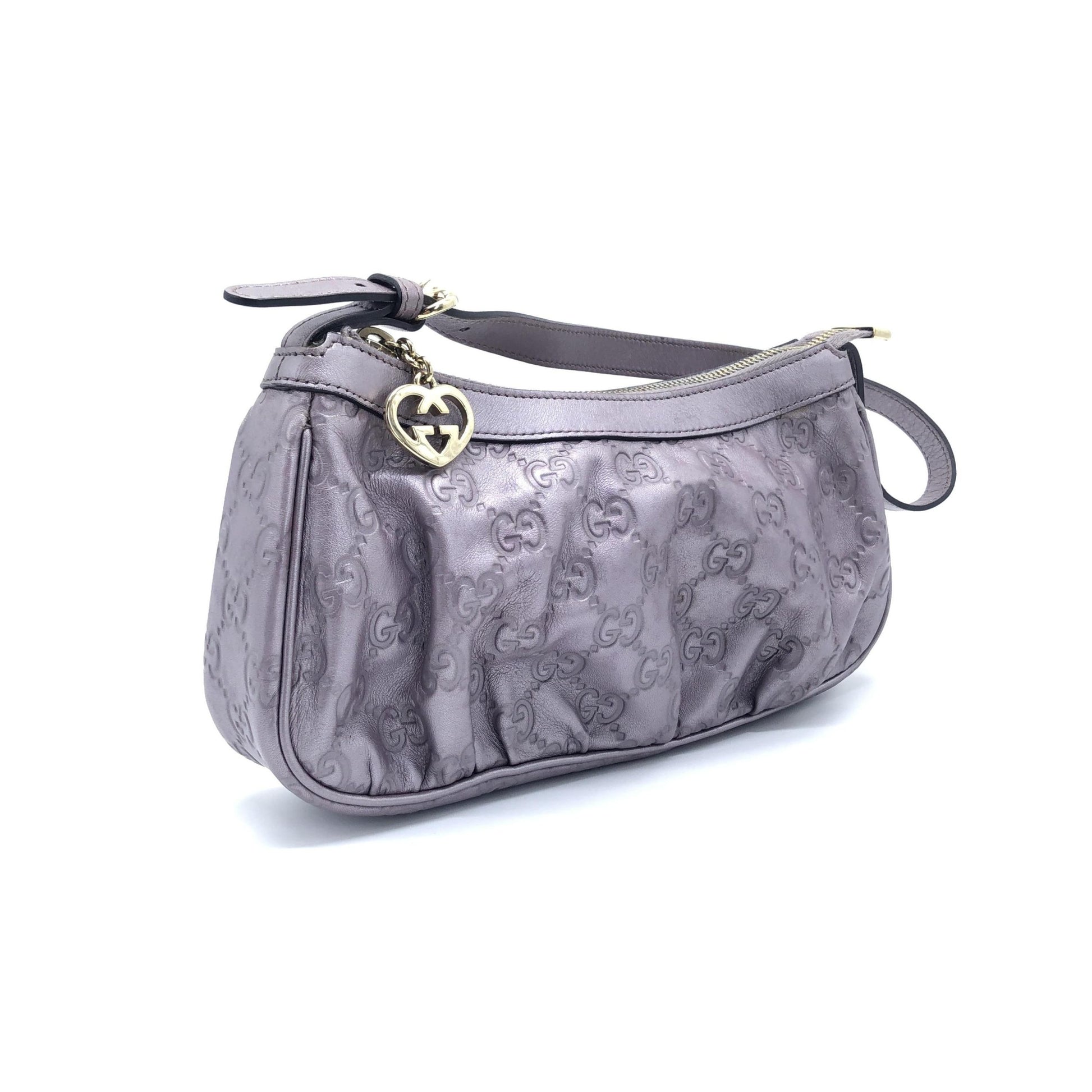 Gucci Preloved Metallic Guccissima Lovely Shoulder Bag in Lavender - Timeless Elegance and Style
