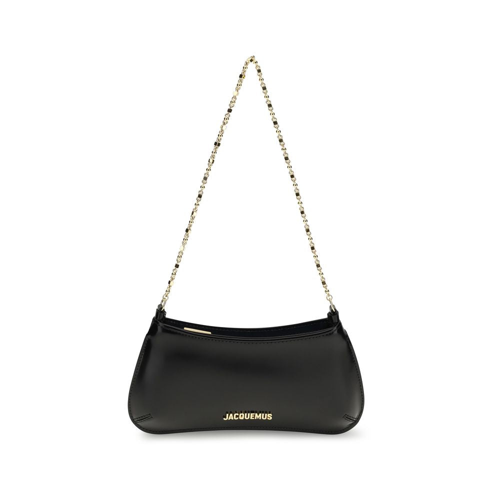 Jacquemus Black Calf Leather Bisou Chaine Small Shoulder Bag